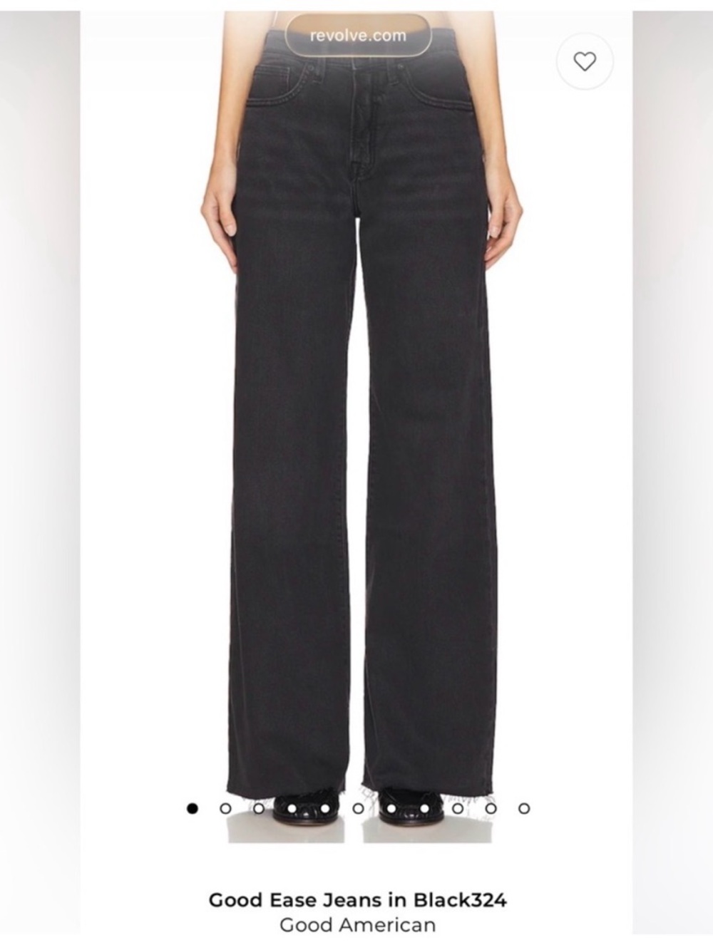 Good American Wide-Leg High-Rise Jeans in Black